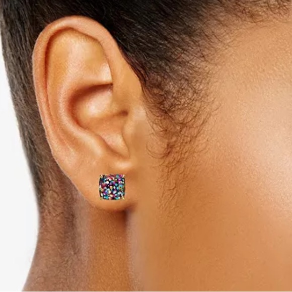 New kate spade new york Square Glitter Stud Earrings - Picture 6 of 14